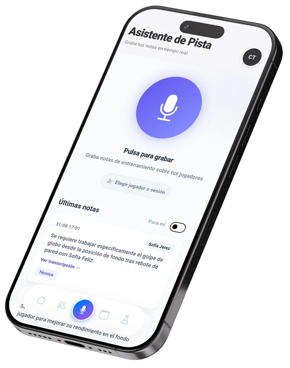 App móvil con el Asistente de Pista por voz